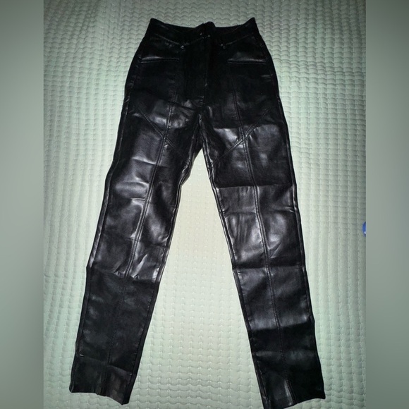 Aritzia Wilfred Melina Pants Womens Faux Leather Straight Leg Size 2 EUC - Picture 3 of 13